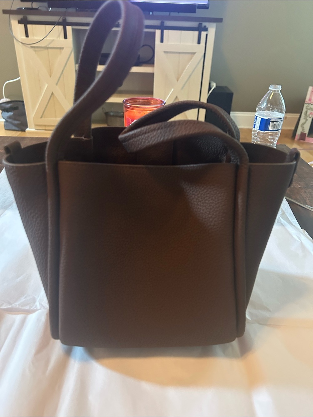 Songmont Brown Crossbody Tote Bag